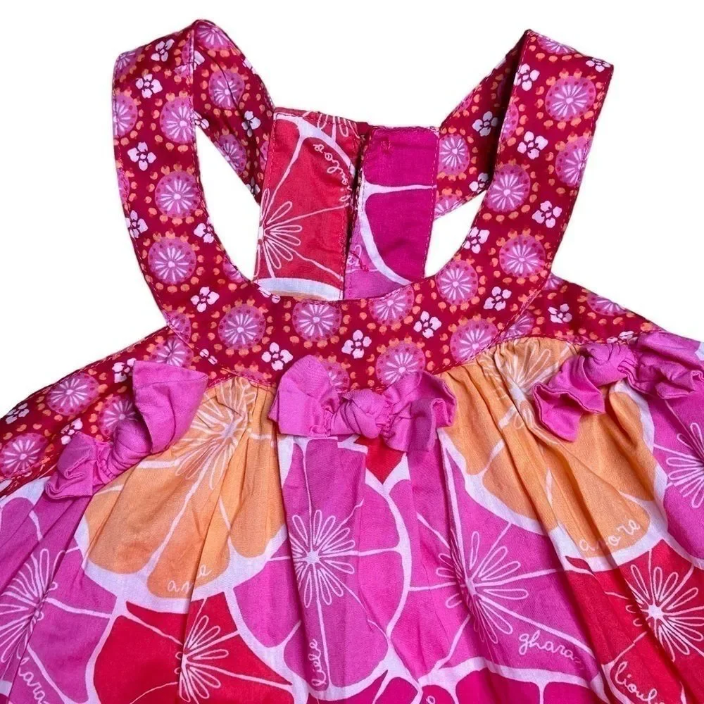 deux par deux scoop neck grapefruit dress with bows 6
